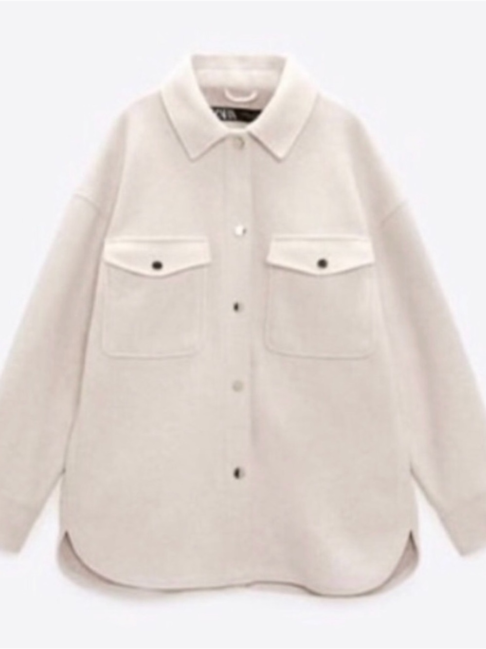 Zara Off White Soft Button Down Overshirt Woman’s Jacket